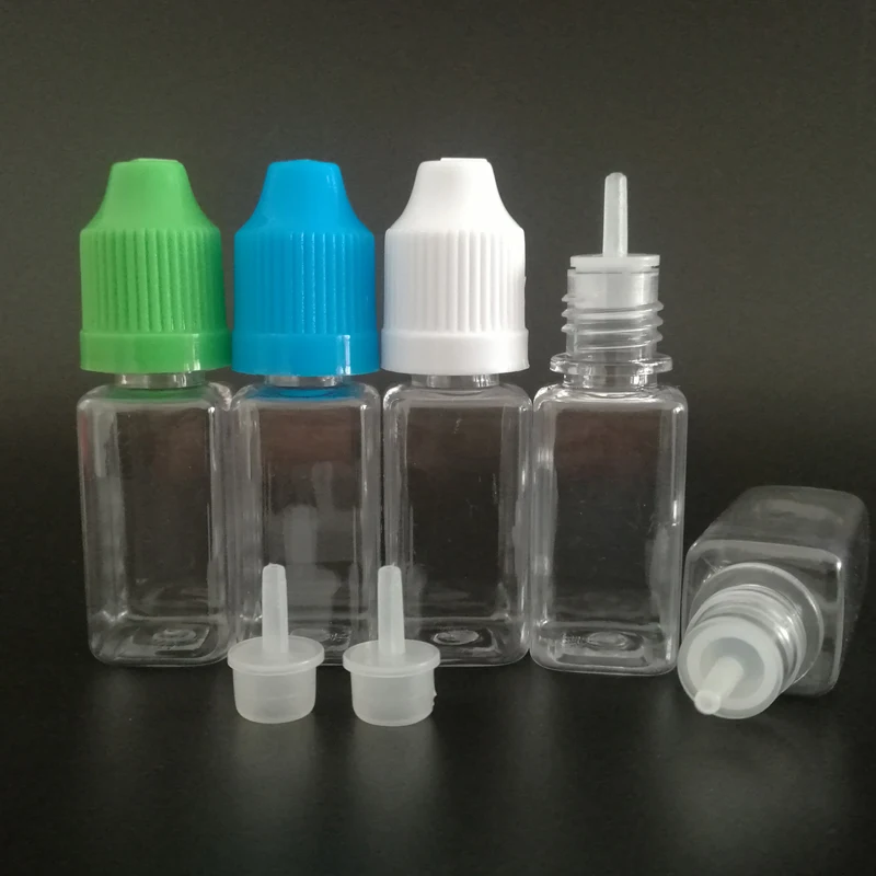 10 мл; квадратная форма ПЭТ пластиковая бутылка для многоразового использования для E Жидкого E сока с защитой от детей, защитная крышка