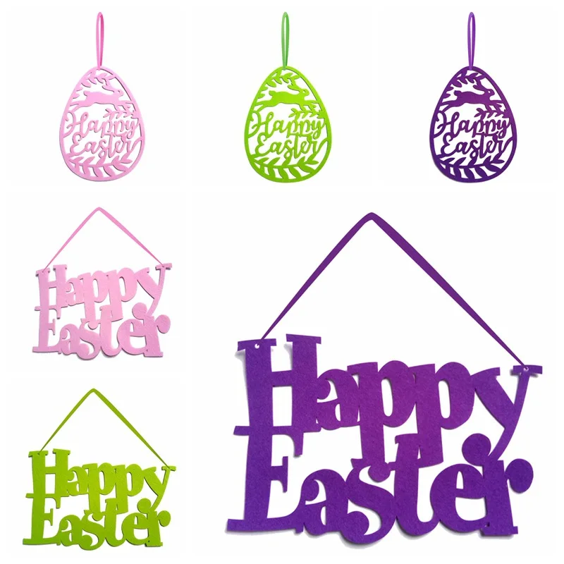 

Wedding Easter Party Hanging Decor Easter Wall Door Hanging Decor Non-woven Fabrics Letter Egg Ornament Party Decoration Wedding
