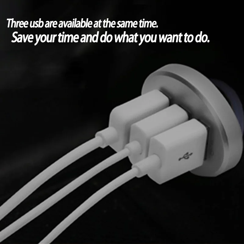 2.1A автомобиля Зарядное устройство 3 сотового телефона USB разъем адаптер для