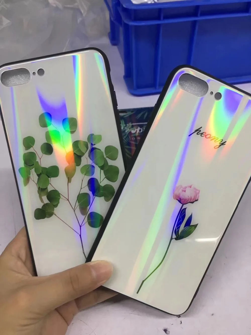 УФ принтер на заказ Печать пустой стеклянный чехол для iPhone X Xs Max 10 6 6s 7 8/plus с лазерным эффектом 10 шт. в партии