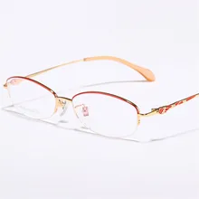 Designer Women Half box Titanium Eye Glasses Frames Clear Optical Myopia Reading Big box Prescription glasses 53