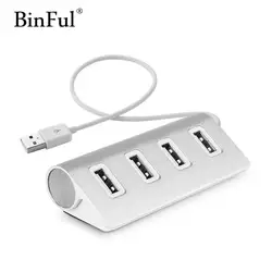 Binful 4 Порты и разъёмы Алюминий USB 2.0 хаб High-Скорость 1ft USB кабель для iMac/MacBook pro/MacBook Air
