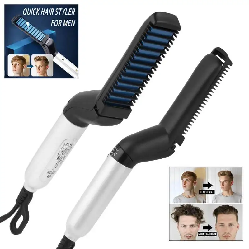 

Multifunctional Hair Comb Brush Beard Straightener Hair Straighten Straightening Comb Hair Curler Quick Hair Styler For Men