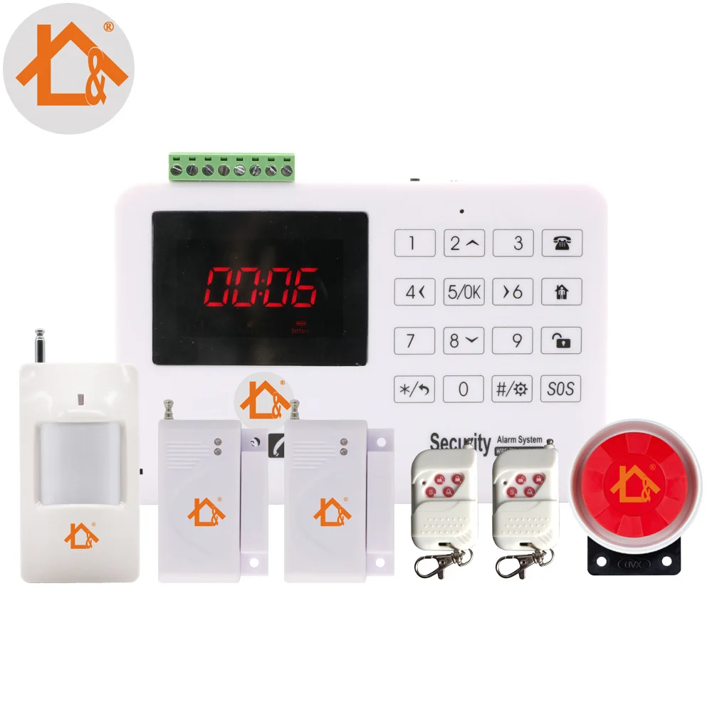 

English Russian Voice Prompt SIM Home Security GSM Alarm System Auto Dialing Dialer SMS Call Remote control