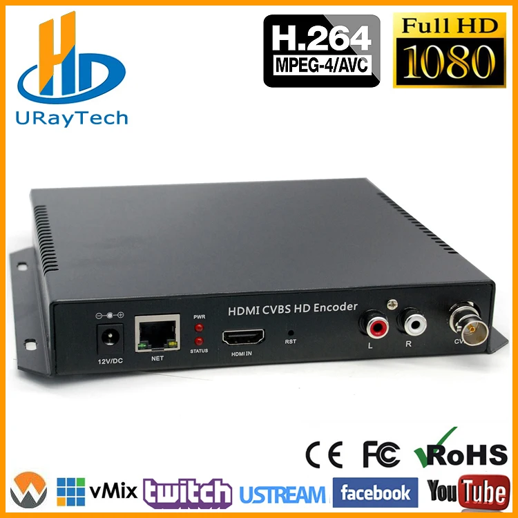 

HD H.264 HDMI +CVBS AV Composite BNC SD Video Encoder Support Youtube Facebook Ustream Wowza Live streaming Broadcast Via RTMP
