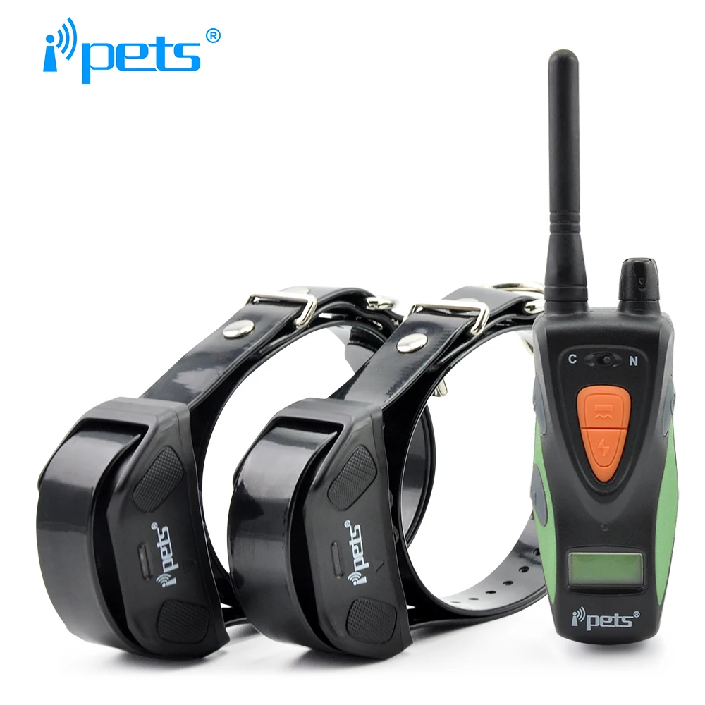 

Ipets 617-2 800M 100LV Electric Shock Rechargeable Waterproof Dog Training Collar products with LCD Display For 2 Dog