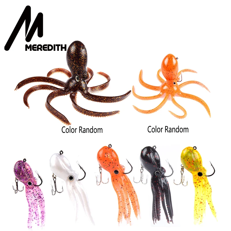 Meredith 7 шт. 3 размера искусственный Осьминог Мормышка с длинным хвостом мягкие