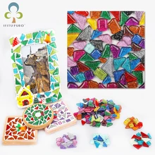 100 г 60 шт Красочные Блестки для рукоделия материал стеклянная плитка массовое Изготовление DIY ремесло художественные игрушки для детей украшение дома GYH