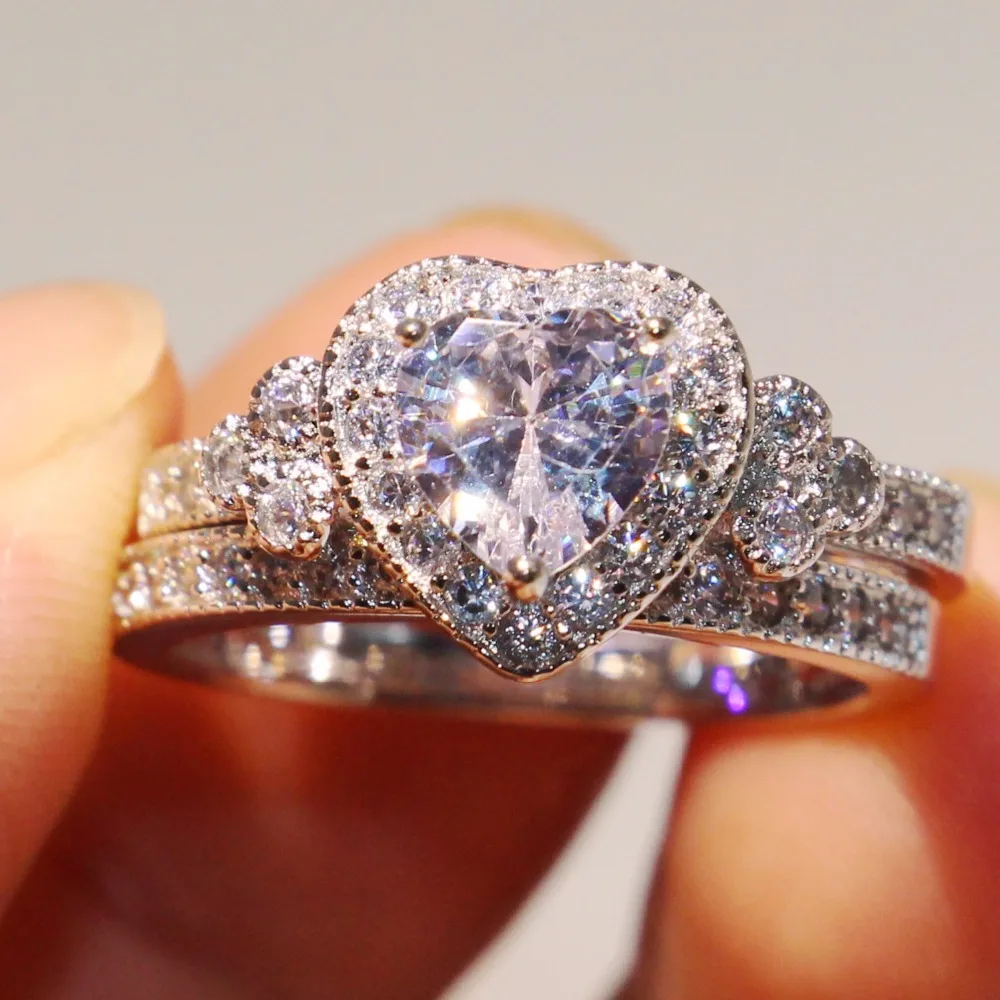 Size 5 10 Sparkling Luxury Jewelry 925 Sterling Silver Drop Water 5A