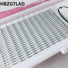 3D русский объемное наращивание ресниц короткий ствол предварительно сделанные вентиляторы ресницы Горячая ресниц индивидуальные наращивания