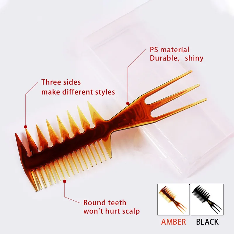 Профессиональная двухсторонняя зубная расческа в форме рыбьей кости, расческа для волос, Парикмахерская раскраска для волос, раскраска для волос, инструмент для укладки волос
