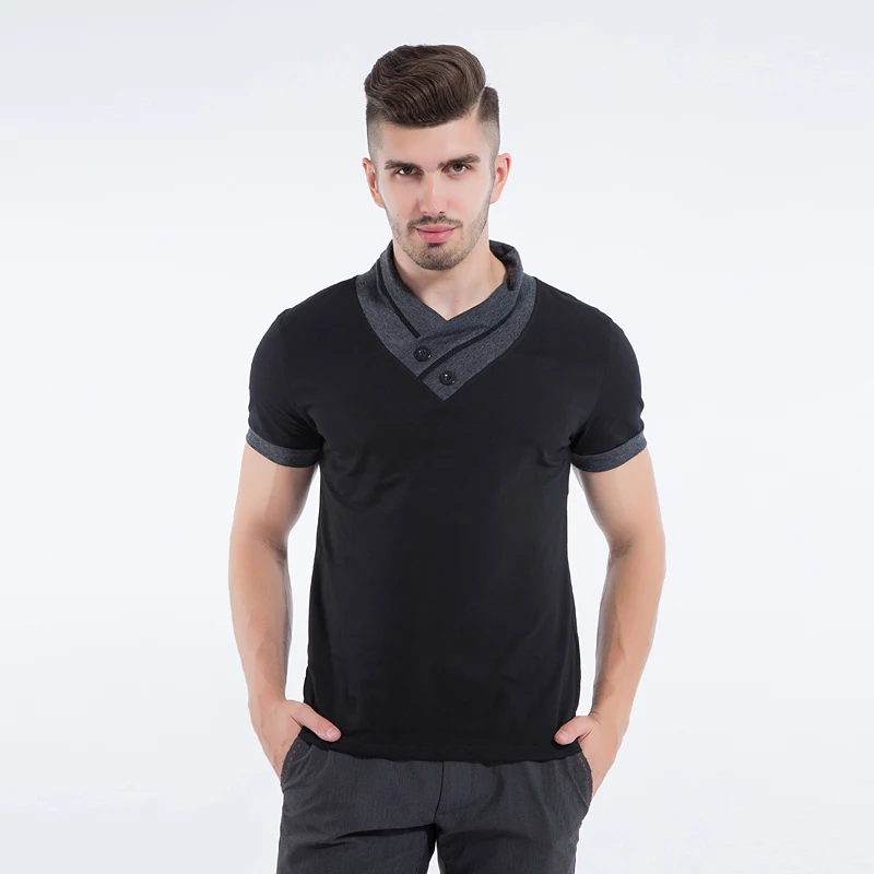 Liseaven Новый Мода 2017 г. Для мужчин s короткий рукав Slim Fit V-Neck T-Shirt Повседневное футболки для Для мужчин рубашка футболки