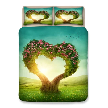 

Love tree 3D bedding sets flower Duvet cover Pillowcase king Queen king Home textile Luxury fashion quilt cover sets bedclothes