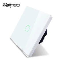 1 gang 1 way toque sensor interruptor de parede painel de vidro wallpad luz elétrica botão para reino unido ue 110v-240v alta qualidade