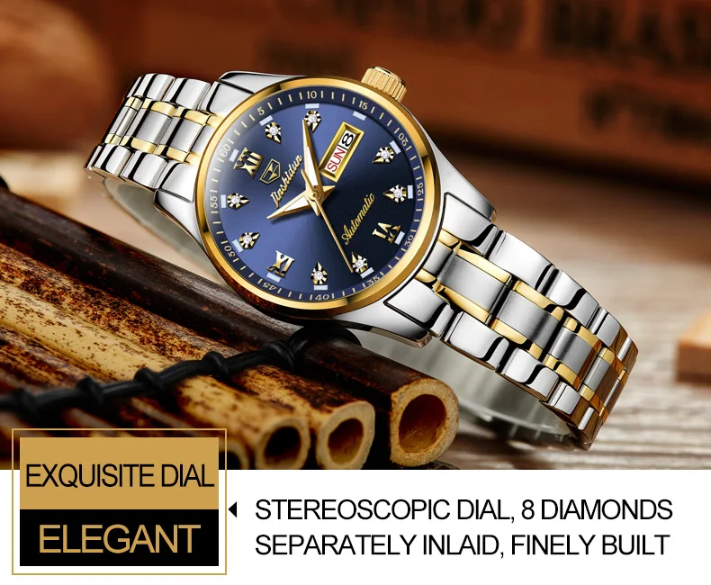 JSDUN Blue dial movimento Automático Auto Vento