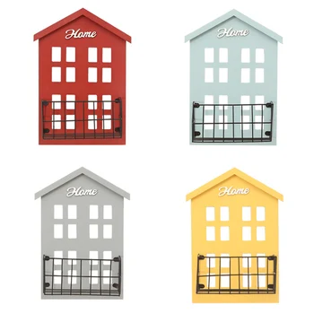 

Multifunctional Wooden Shelf Wall Hanging Storage Shelf Cute Wooden House Wall Clutter Storage TB Sale