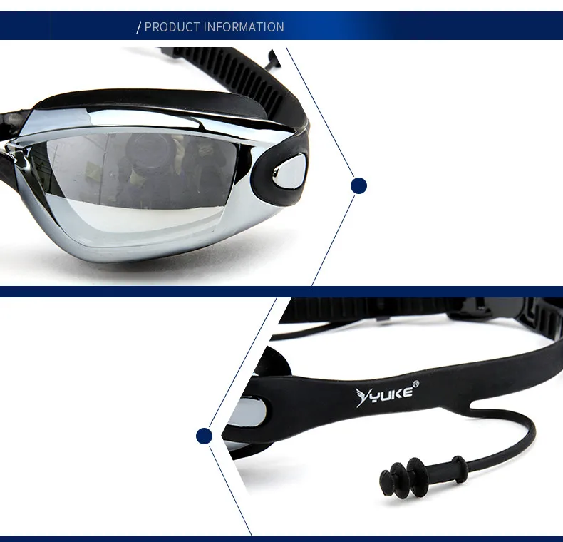 Yuke профессиональные очки для плавания ming силиконовые водонепроницаемые противотуманные спортивные очки для плавания ming для женщин и мужчин Регулируемые очки для плавания