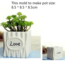 Best Offers Square Flower Vase Clay Ceramic Flower Pot Silicone Mold Concrete Planter Mould