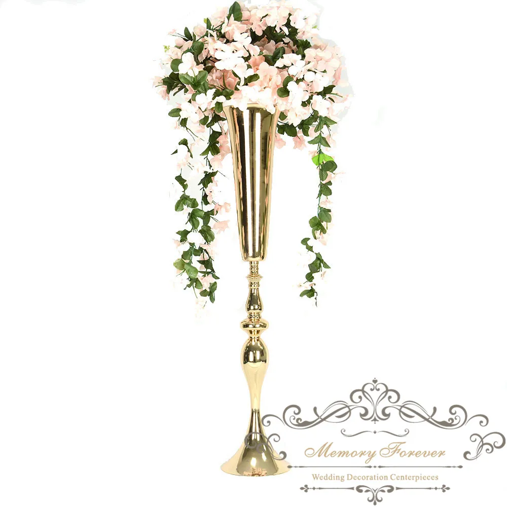 

10PCS/LOT 88cm Tall Wedding Decoration Table Centerpiece Vase Marriage Flower Vase Floral Vases Event Road Lead