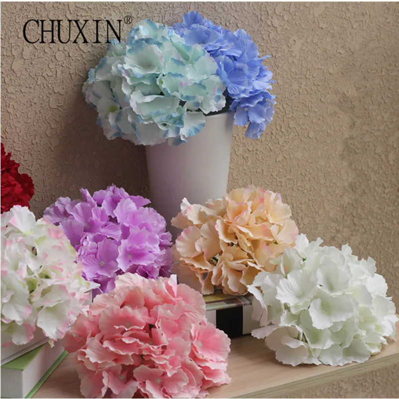 

20pcs/lot silk Hydrangea flower head big size wedding flowers wall decoration Bride bouquet Accessories 54pcs petal composition