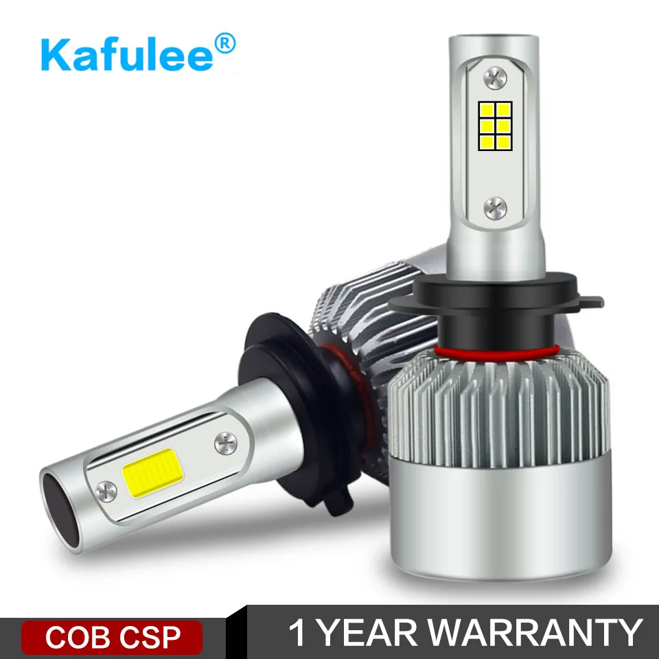 

kafulee Car Headlight H7 LED H4 H8 H11 H1 H3 H13 HB3 HB4 9005 9006 9007 S2 COB CSP 12V 24V 6000K 72W 2PSC Auto lamp Bulb light