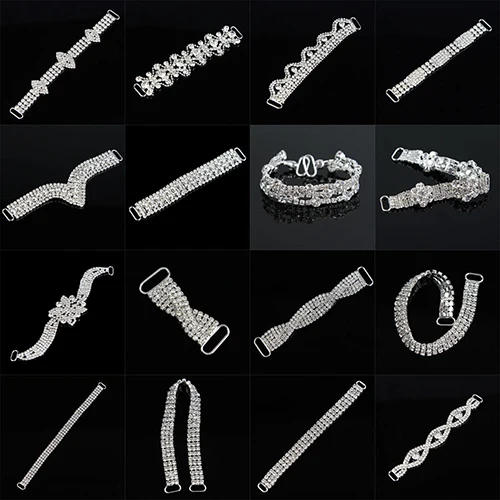 

Fashion Rhinestone Bikini Swimwear Connector Buckle Silver Tone Sewing DIY Craft
