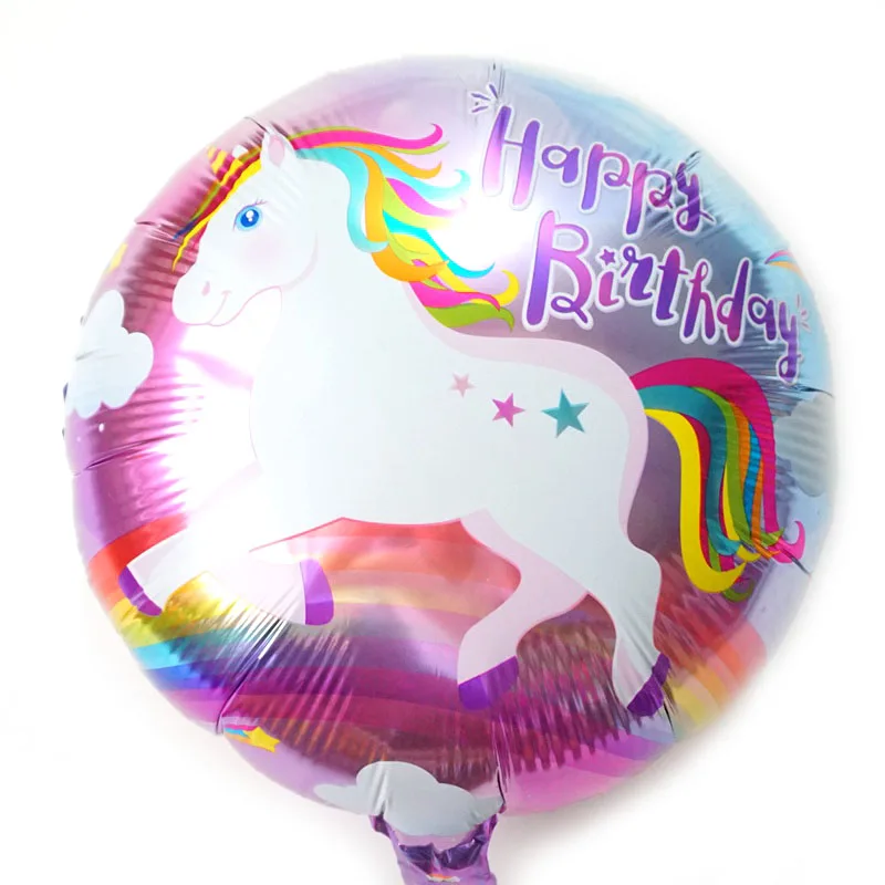 (5 шт./лот) фольга Воздушные шары 18 дюймов игрушки-единороги для ребенка подарок вечеринка по случаю Дня рождения Круглые новые животные