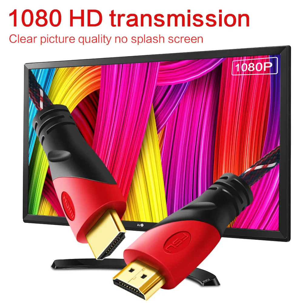 Позолоченный HDMI кабель с разъём поддержка 1080p 3D мужской-разъём HDMI папа HDMI кабель для nintendo switch HDTV PC xbox DVD проектор