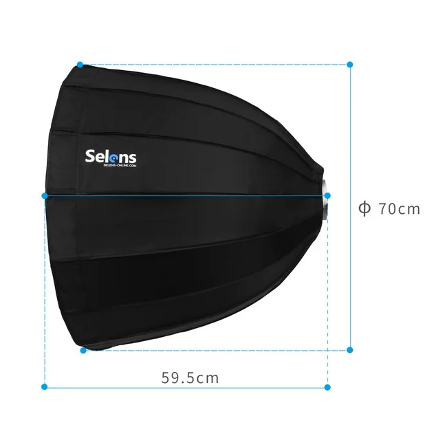 Hexadecagon Flash Speedlight Speedlite Soft Box Brolly Reflector Umbrella Softbox 70cm (13)