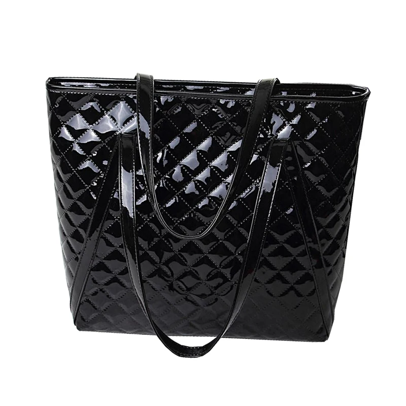 

Fashion Women Patent Leather Diamond Lattice Handbag Ladies Large Capacity Shoulder Bags Female High Quality Bags Feminina Bolsa