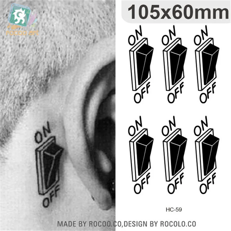 

Body Art waterproof temporary tattoos for men women individuality 3d switch design flash tattoo sticker Free Shipping HC1059