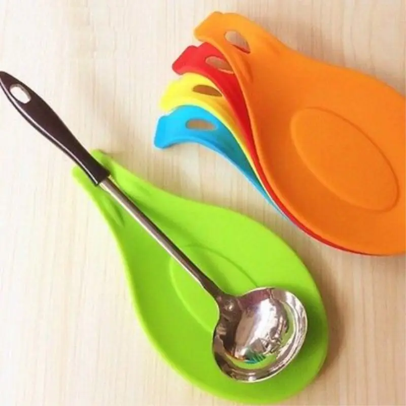 

Silicone Insulation Spoon Rest Heat Resistant Placemat Drink Glass Coaster Tray Spoon Pad Eat Mat Pot Holder Kitchen Accessories