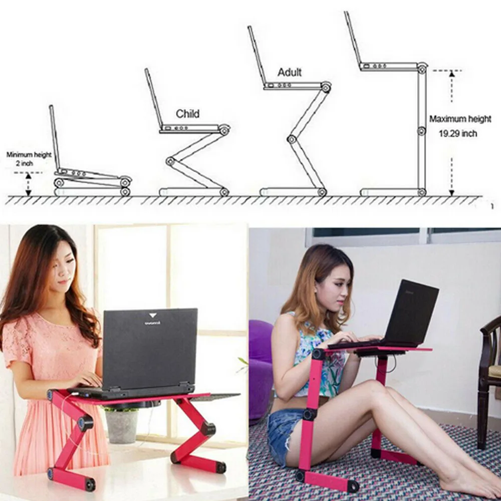 Регулируемый складной стол для ноутбука/Настольная подставка для спальни