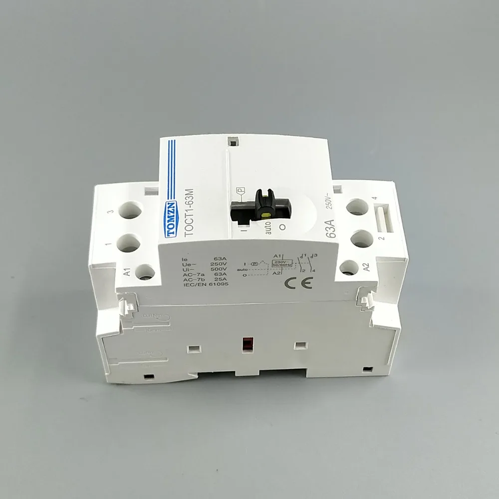 TOCT1 Американская классификация проводов 2р 63A 220 V/230 V 50/60HZ Din rail бытовой ac Контактор В соответствии с стандартом с ручным Управление переключатель 2NO или 1NO 1NC или 2NC