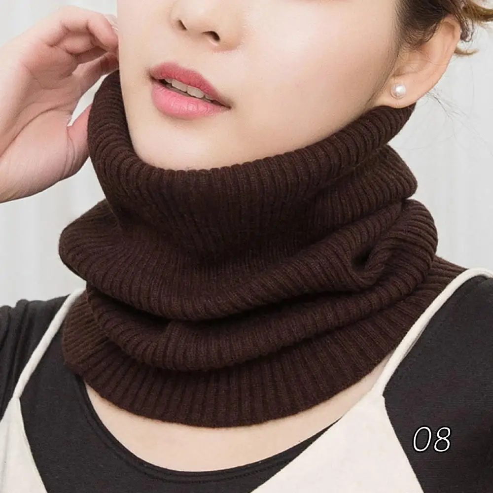 Sparsil, женский кашемировый вязаный шарф-кольцо, 42 см, теплый однотонный эластичный удобный женский зимний шарф-обманка - Цвет: 08 Coffee Scarf