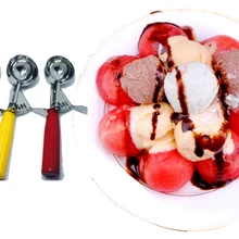 Кухонная ложка для картофеля из нержавеющей стали для мороженого, ложка с пружинной ручкой, аксессуары для кухни, Сферическая форма, принадлежности для льда