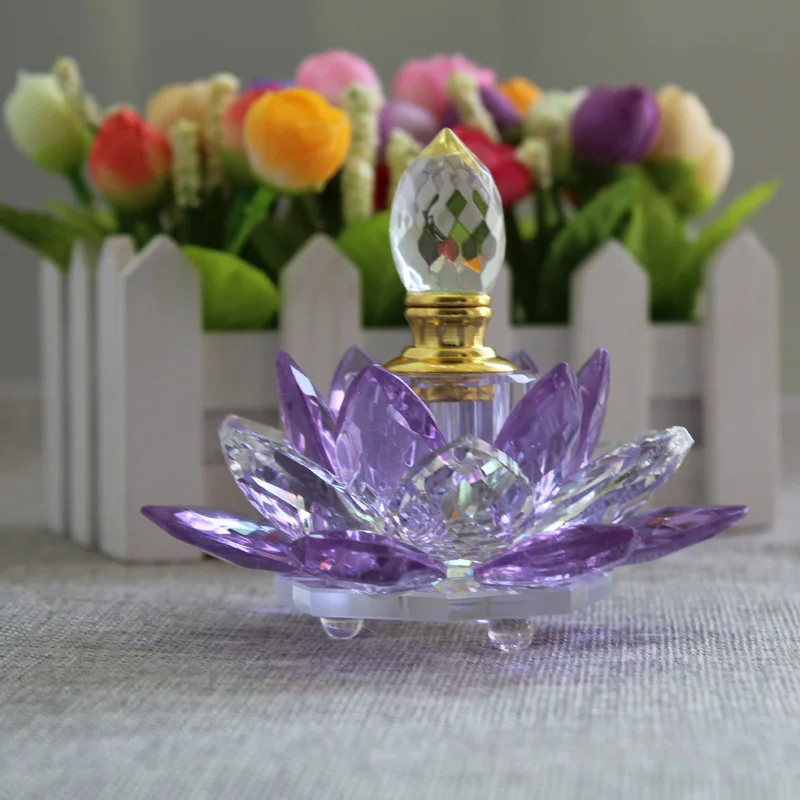 JQJ Crystal Lotus Flower Perfume Bottle Feng shui Home ...