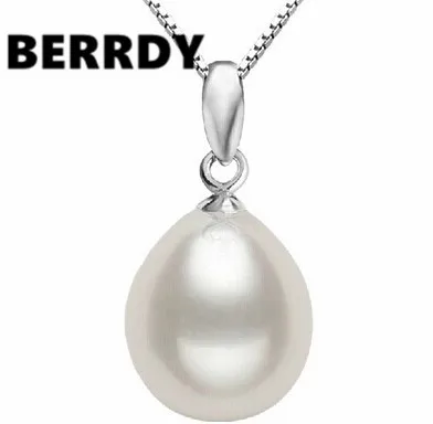 

HOT PROMOTION 3 color Real Freshwater Natural Pearl Pendant Necklace with Silver Necklace Chain