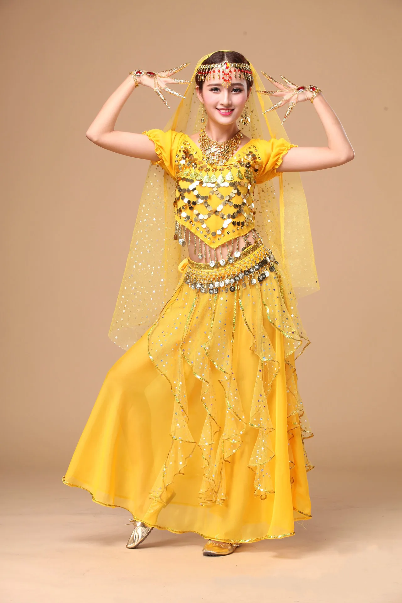 Для женщин полный комплект Belly Танцы костюм леди Живот Танцы одежда для конкуренции индийский Танцы Костюмы Болливуда Танцы костюмы 89