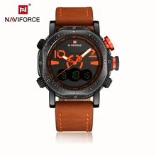 Новые мужские s часы люксовый бренд мужские кожаные спортивные наручные часы naviforce Мужские кварцевые светодиодный цифровые мужские часы водонепроницаемые военные часы