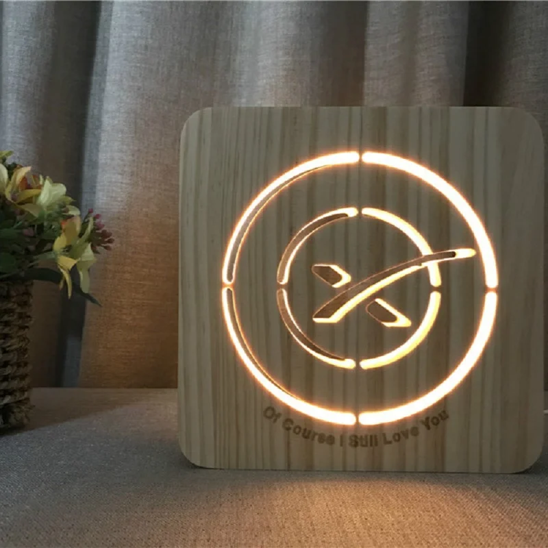 

Customized light Wooden LED Lighting 3D Night Light Home Decoration Lamp USB Powered Decorative Nightlight Holiday IY801101-97