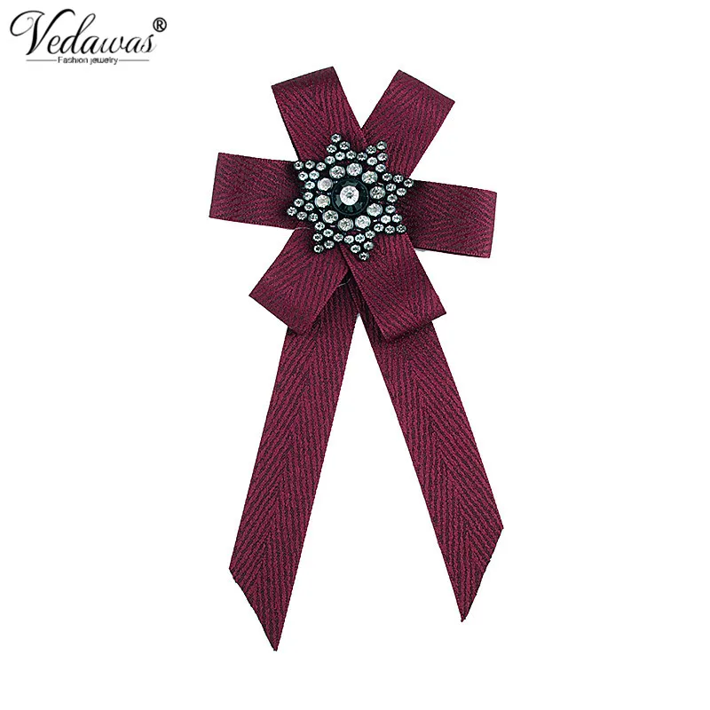 

Vedawas New Design Fashion Crystal Flower Brooches for Women 4 Colors Rhinestone Statement Choker Jewelry Gift Wholesale xg799