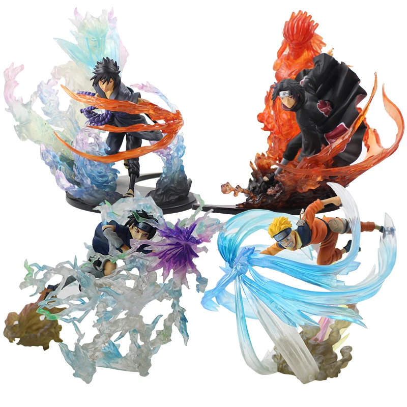 

19-21cm Naruto Shippuden Fire Uchiha Itachi Sasuke Susanoo Uzumaki VS Uchiha Sasuke PVC Action Figure Collectible Model Toy Doll