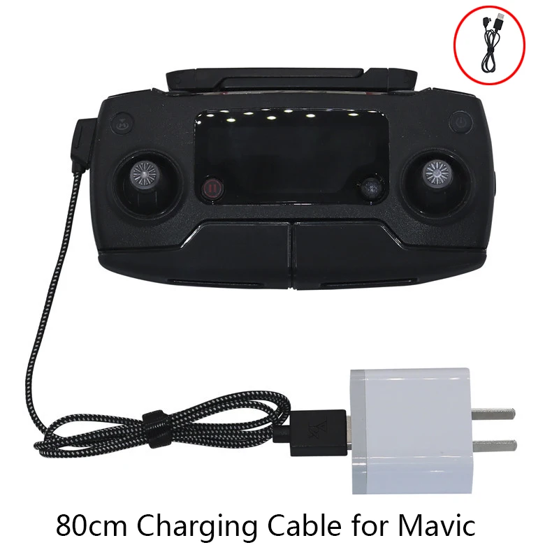 

80cm Transmitter Charging Cable Durable Nylon USB Cable for DJI Mavic Pro Mavic 2 Zoom Pro Air Drone Remote Controller RC Parts