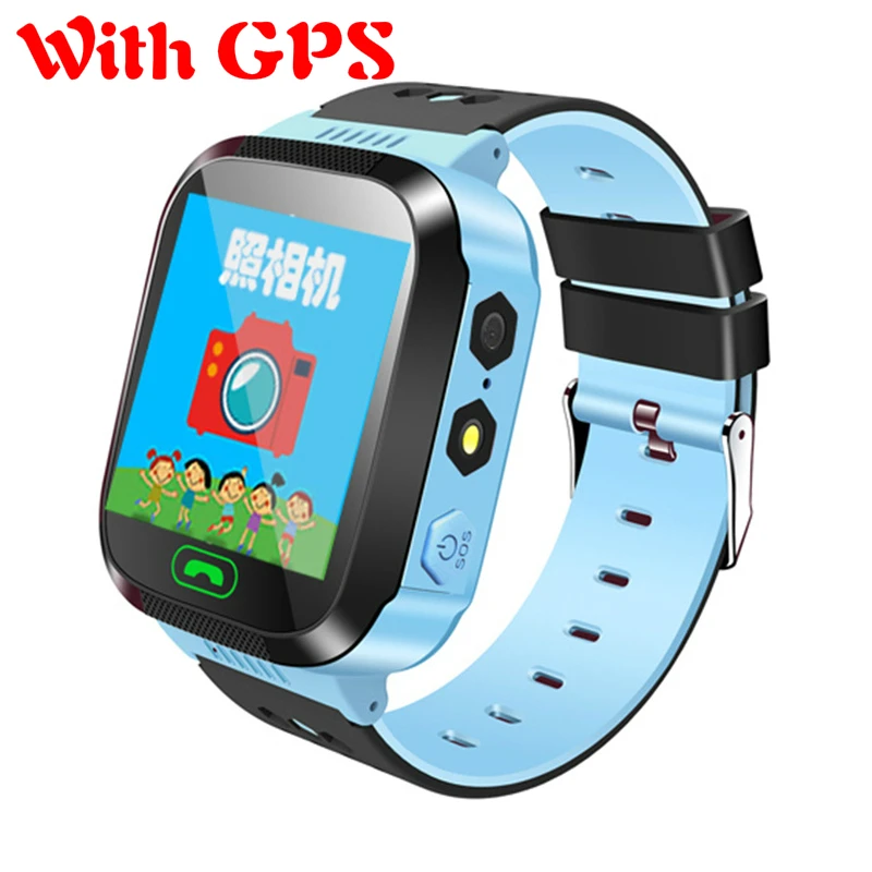 Водонепроницаемые Детские gps Смарт-часы SOS Antil-lost Smartwatch Детские 2G sim-карты часы трекер местоположения вызова Smartwatch PK Q50 Q90 - Цвет: Blue