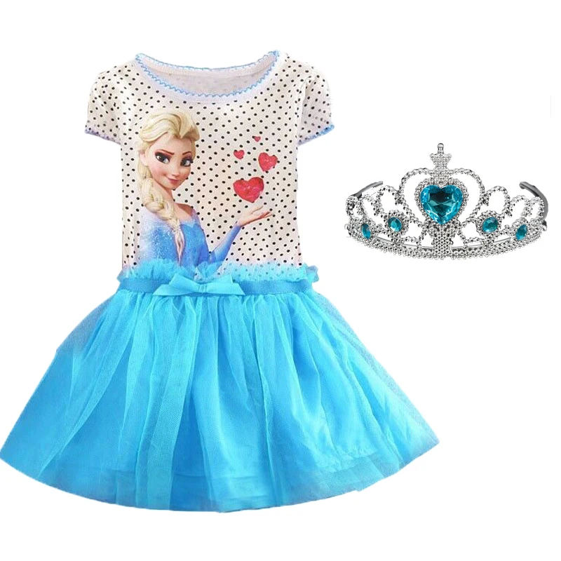 Новинка; платье Эльзы с длинными рукавами; костюм для девочек; платье Снежной Королевы для костюмированной вечеринки; корона принцессы Анны; Одежда для девочек на Хэллоуин; vestidos infantis - Цвет: M1