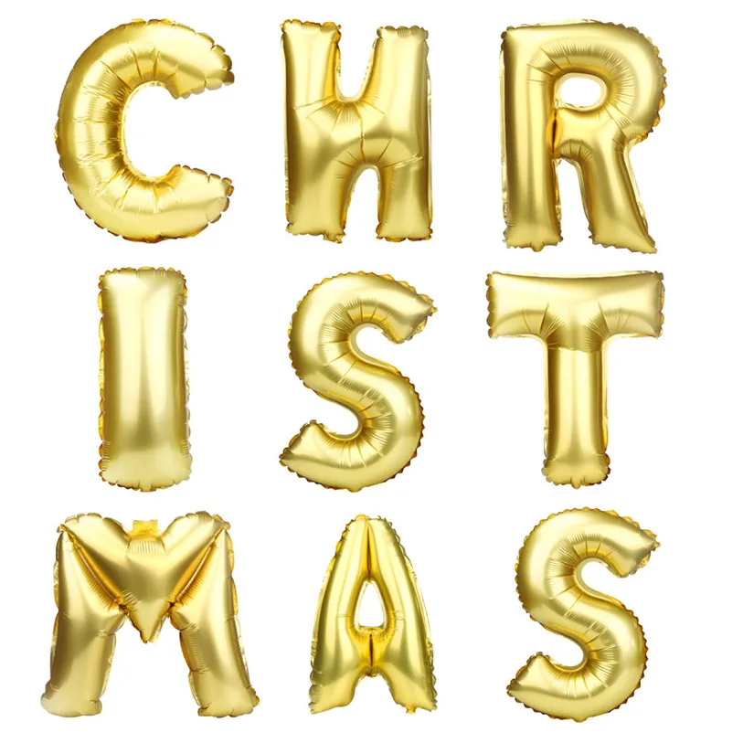 16 inch A to Z Letter Foil Balloons Gold DIY Alphabet ...