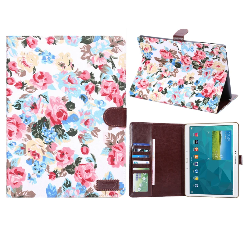 

PU Leather Tablet PC Cover Smart Case with Card Slot Function for Samsung Galaxy Tab S 10.5 T800 T805 SM-T800 Tablet+Stylus