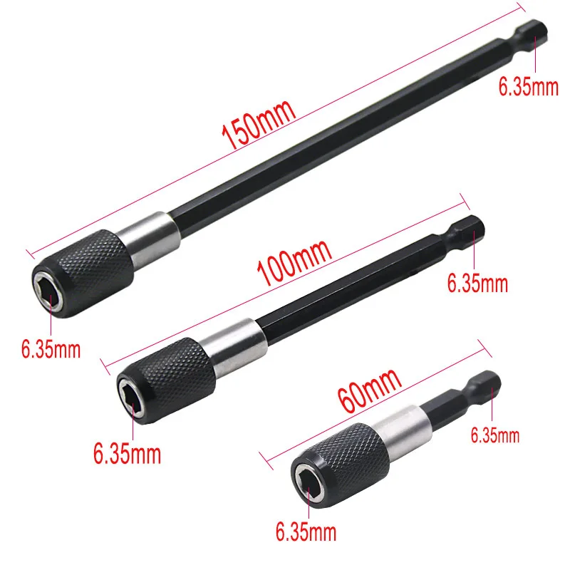

60-150mm Hex shank quick release self-locking post and long rod electric drill screwdriver fast adapter rod end extension rod