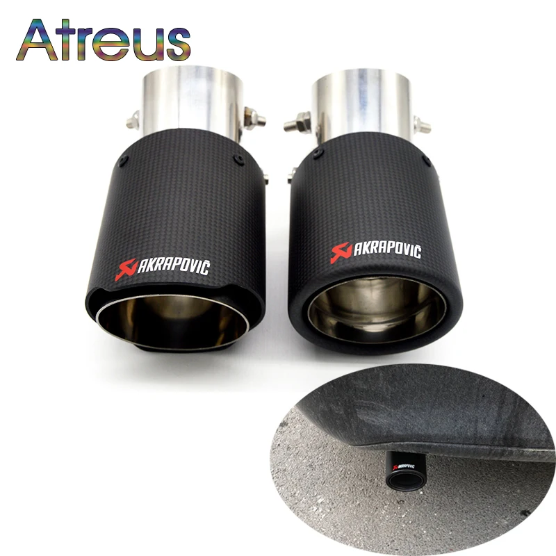 

Universal Carbon Adjustable Angle Akrapovic Tip Exhaust Pipe for Renault Alfa Romeo Opel Astra h j g peugeot 307 207 408 206 301